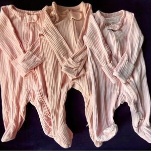 Light Pink Ribbed Baby Onesies